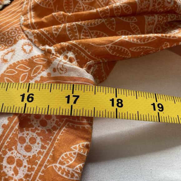 Vintage Threads‎ Saks Fifth Avenue Orange Embroidered Dress Size S Boho Peasant - Picture 4 of 13